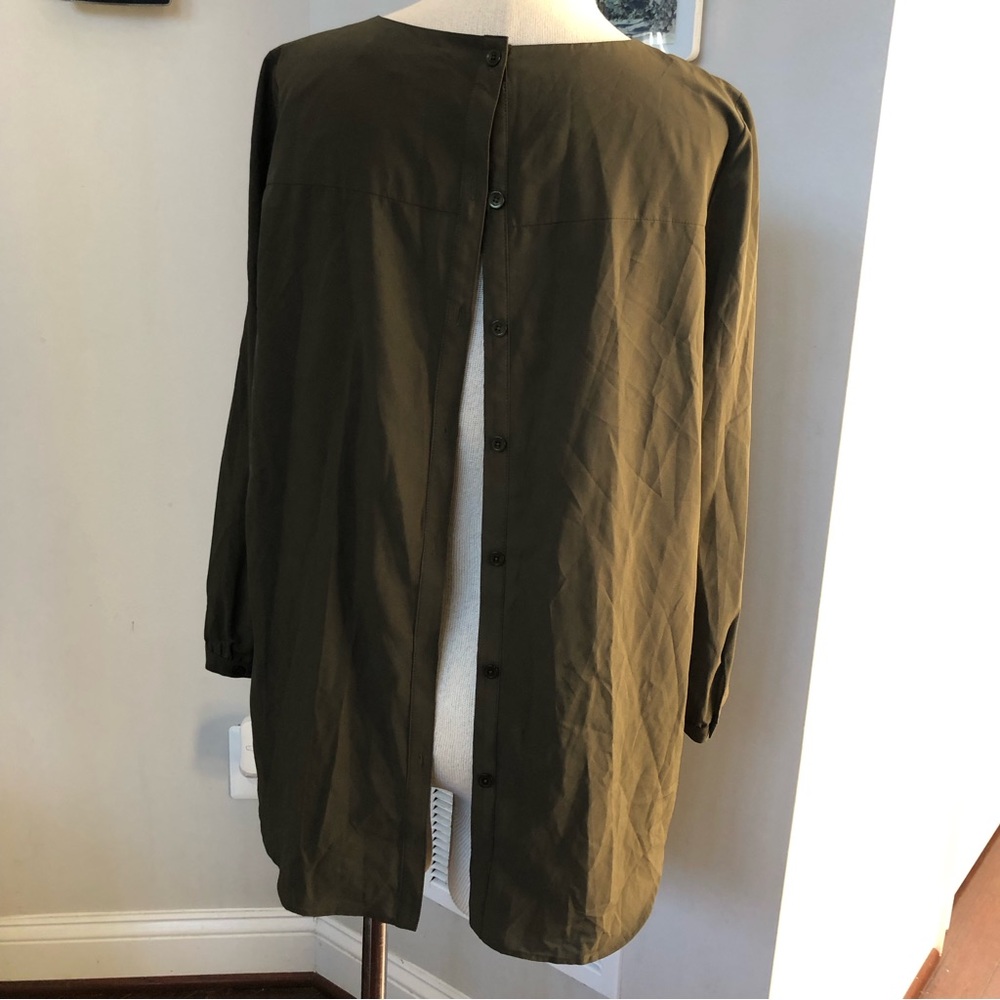 Sheer Back Button Top - image 3